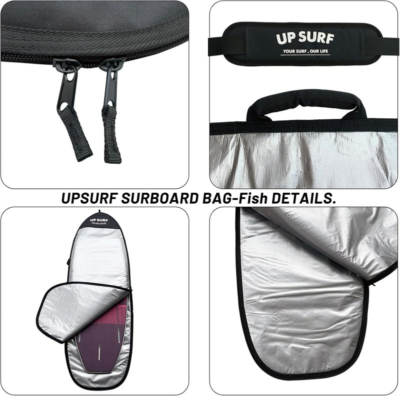 UP SURF Surfboard Bag, Daylight Bags for Fish/Hybrid Surfboards, for Size Fish/Hybrid board 5'4'', 5'8'',6'0'',6'4'',6'8'',Surfboard cover for Storage and Transport Surfboard - Image 5